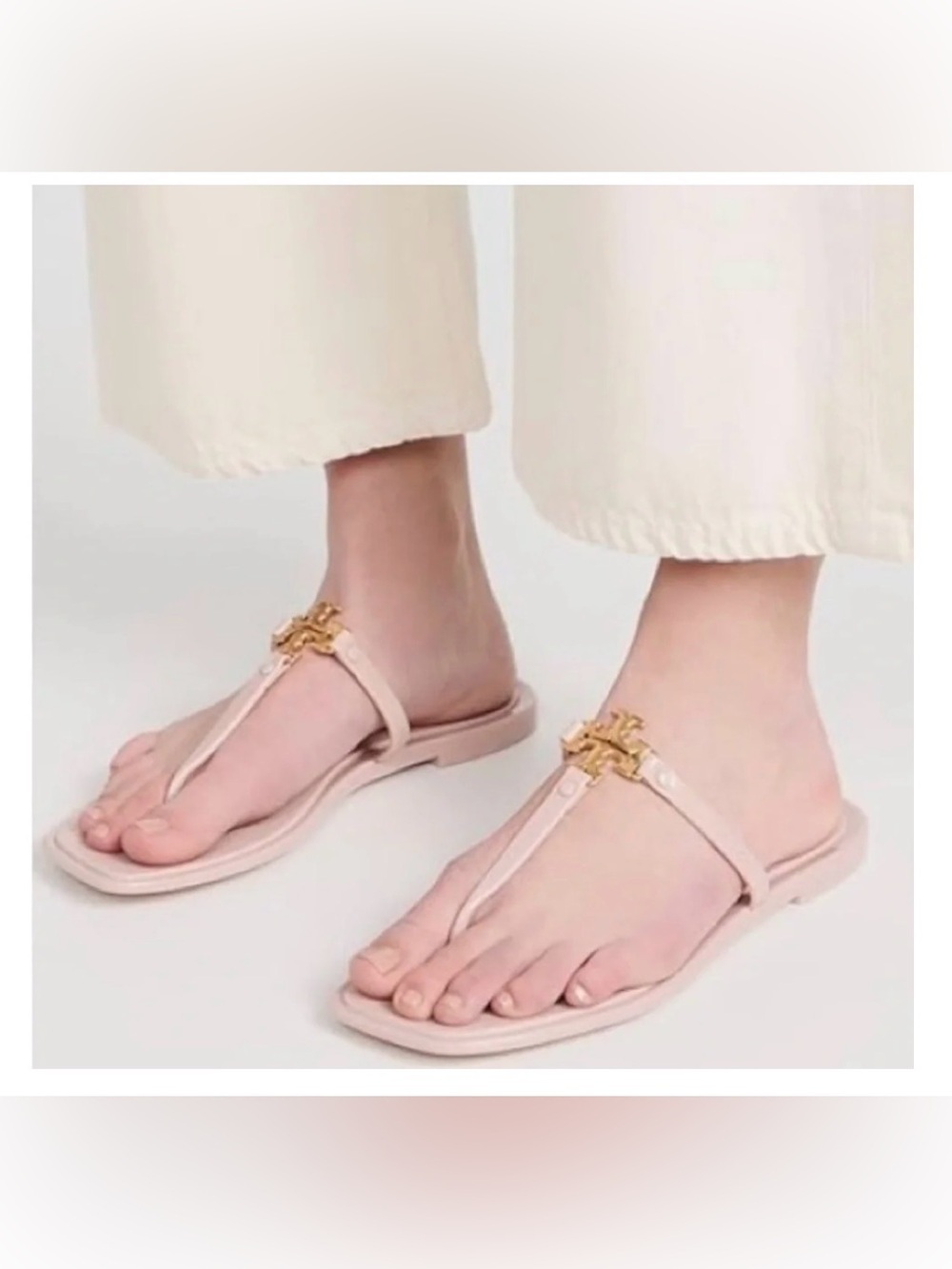 Tory Burch Roxanne Jelly Sandals in Meadowsweet/Gold color size 10
